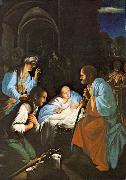 SARACENI, Carlo The Birth of Christ  f oil on canvas